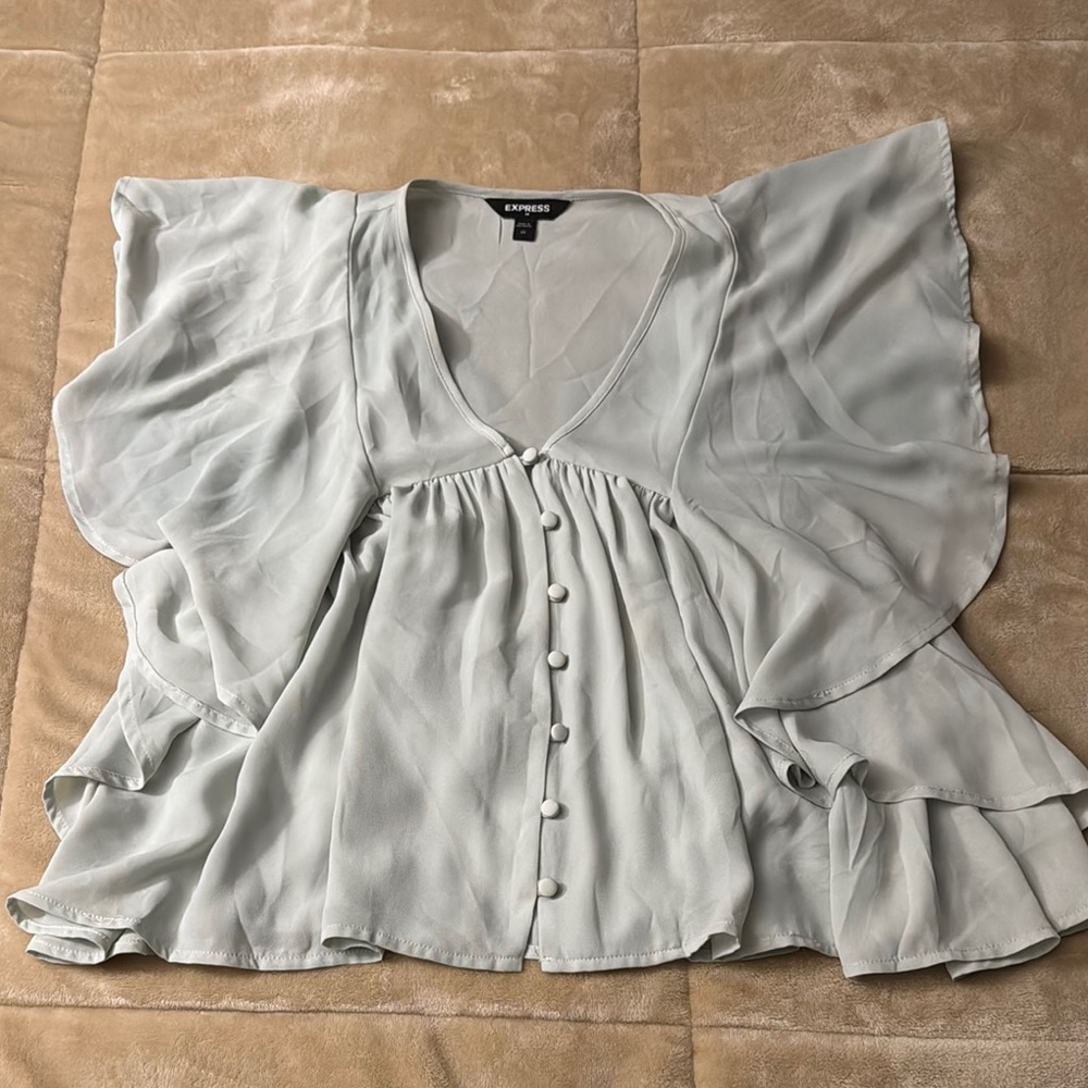 Express Women’s Light Blue Blouse - XS